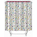 Chic Waterproof Geometric Shower Curtain Set with 12 Hooks