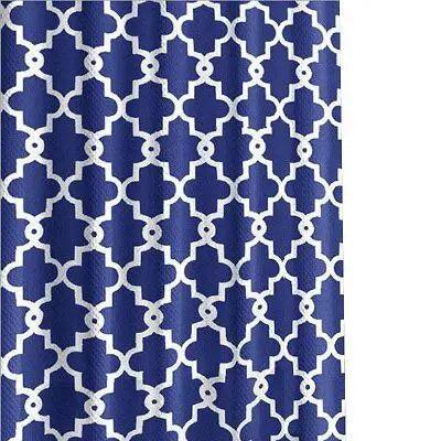 Chic Waterproof Geometric Shower Curtain Set with 12 Hooks