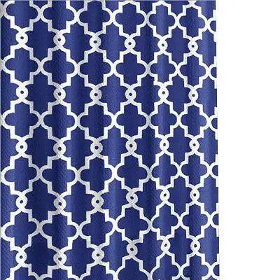 Unique Geometric Design Waterproof Shower Curtain Set with 12 Hooks