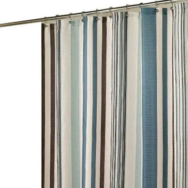 Unique Geometric Design Waterproof Shower Curtain Set with 12 Hooks