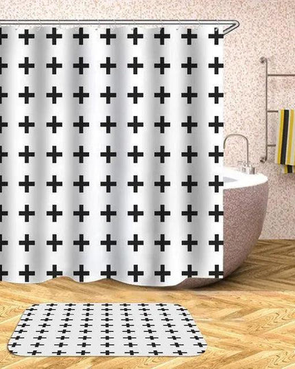 Customizable Waterproof Geometric Bath Curtain for Elegant Bathroom Decor