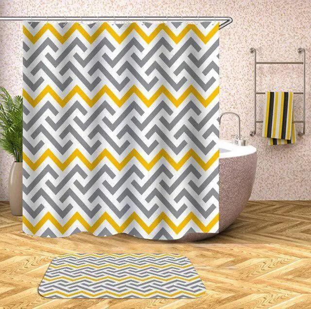 Chic Geometric Shower Curtain for Stylish Bathrooms