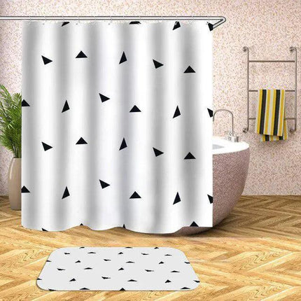 Customizable Waterproof Geometric Bath Curtain for Elegant Bathroom Decor