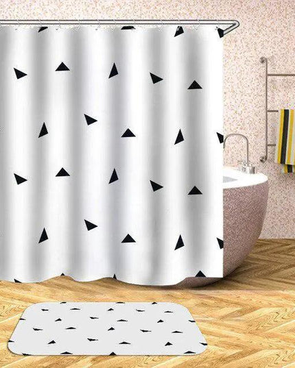 Customizable Waterproof Geometric Bath Curtain for Elegant Bathroom Decor