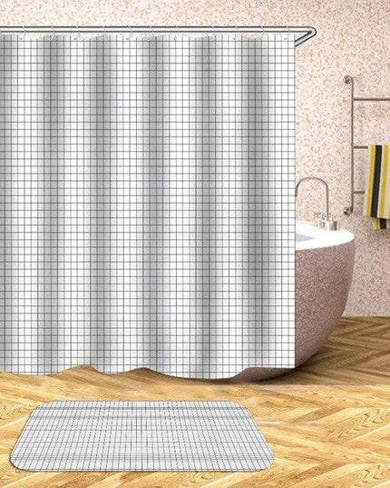 Customizable Waterproof Geometric Bath Curtain for Elegant Bathroom Decor