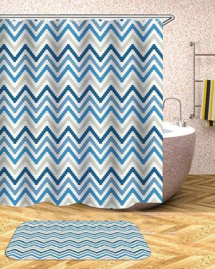 Customizable Waterproof Geometric Bath Curtain for Elegant Bathroom Decor
