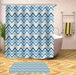 Geometric Patterned Shower Curtain with Water-Resistant Finish