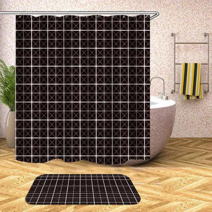 Customizable Waterproof Geometric Bath Curtain for Elegant Bathroom Decor