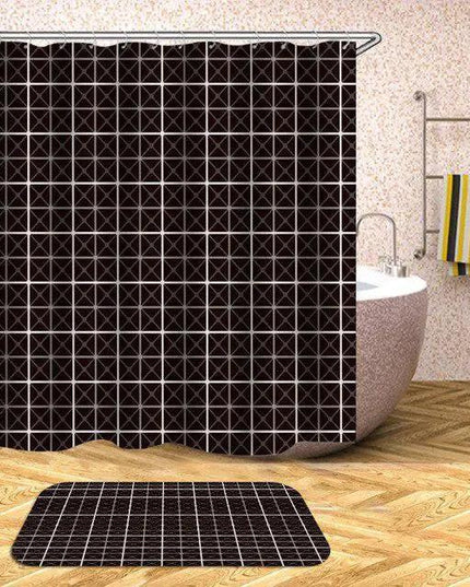 Customizable Waterproof Geometric Bath Curtain for Elegant Bathroom Decor