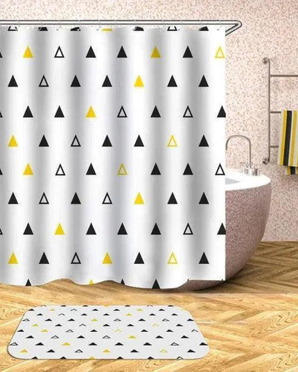 Customizable Waterproof Geometric Bath Curtain for Elegant Bathroom Decor