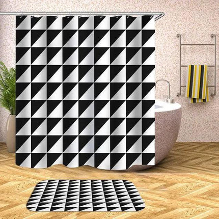 Customizable Waterproof Geometric Bath Curtain for Elegant Bathroom Decor