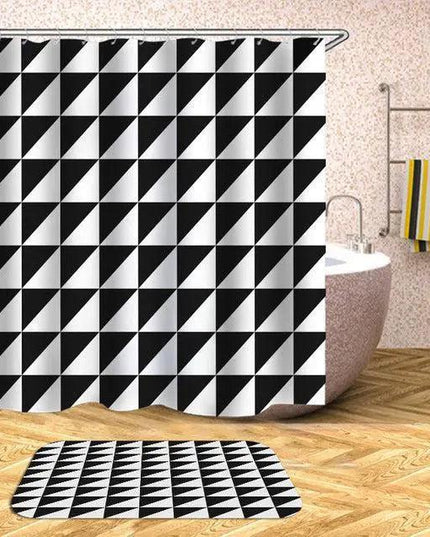 Customizable Waterproof Geometric Bath Curtain for Elegant Bathroom Decor