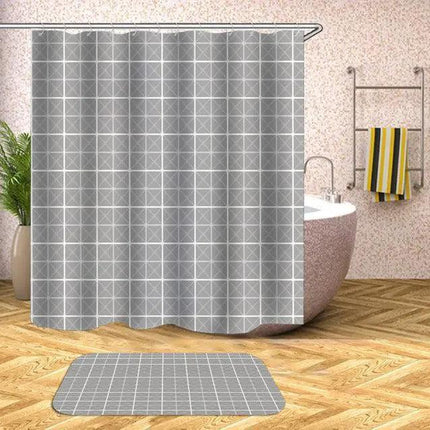 Customizable Waterproof Geometric Bath Curtain for Elegant Bathroom Decor