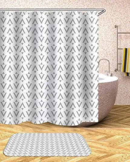 Customizable Waterproof Geometric Bath Curtain for Elegant Bathroom Decor
