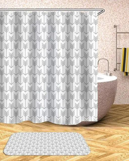 Customizable Waterproof Geometric Bath Curtain for Elegant Bathroom Decor
