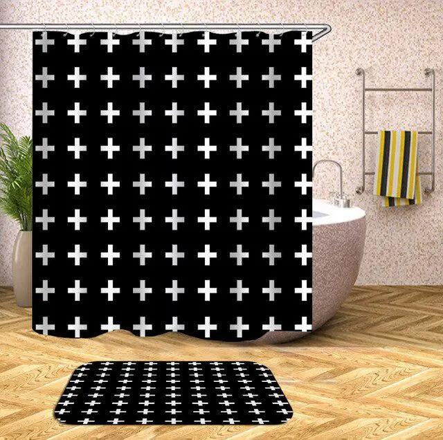 Stylish Geometric Print Shower Curtain for a Modern Bathroom