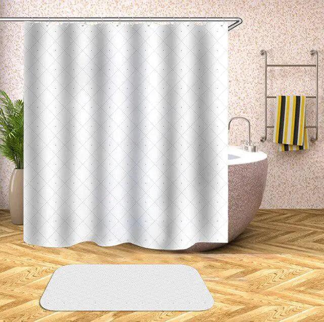 Geometric Patterned Shower Curtain with Water-Resistant Finish