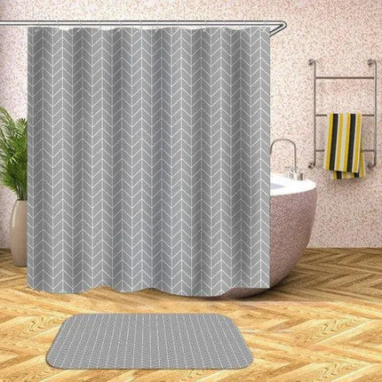 Customizable Waterproof Geometric Bath Curtain for Elegant Bathroom Decor