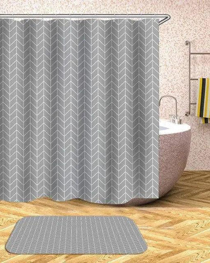Customizable Waterproof Geometric Bath Curtain for Elegant Bathroom Decor