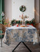 Festive Christmas Village Linen/Polyester Tablecloth Set - Colorful Cover for Holiday Home Decor