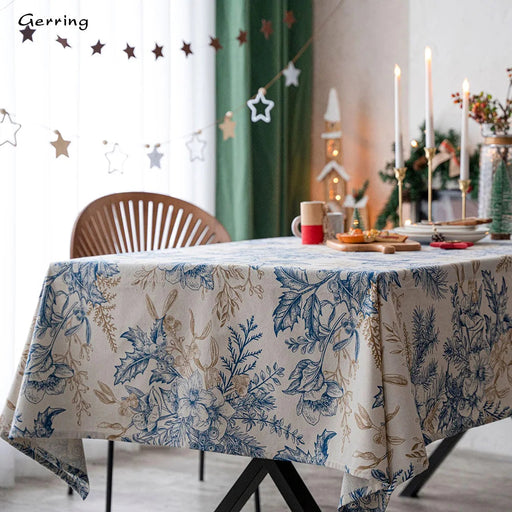 Christmas Village Festive Tablecloth Set - Colorful Holiday Home Decor Cover