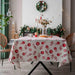 Festive Christmas Village Linen/Polyester Tablecloth Set - Colorful Cover for Holiday Home Decor
