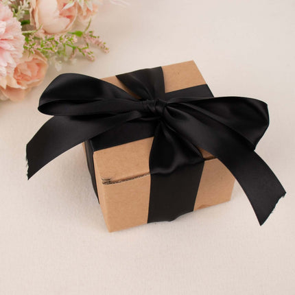AliKopy 50 Yards 1.5" Black Satin Ribbon - Single Face, Decorative Qua