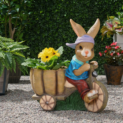 Room and Decor Mgo Rabbit Planter - Blue & Brown, Durable Magnesium Ox
