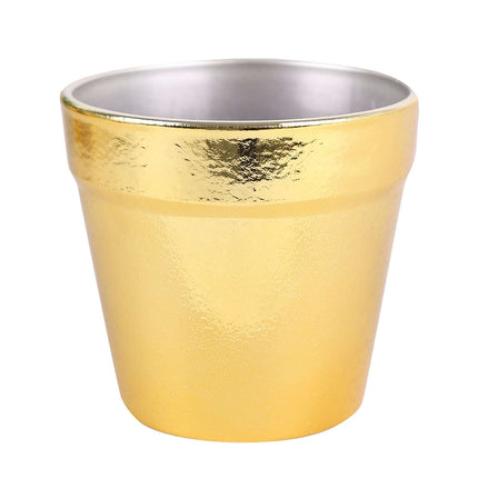 AliKopy 6 Pack 3" Gold Plastic Party Favor Buckets, Mini Planters