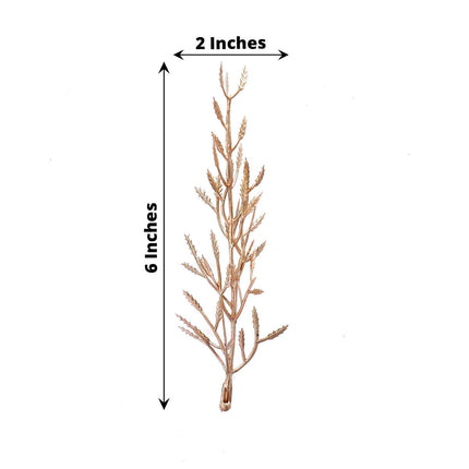 AliKopy 25-Pack Metallic Gold Fern Leaf Stems - 6" Faux Floral Decor