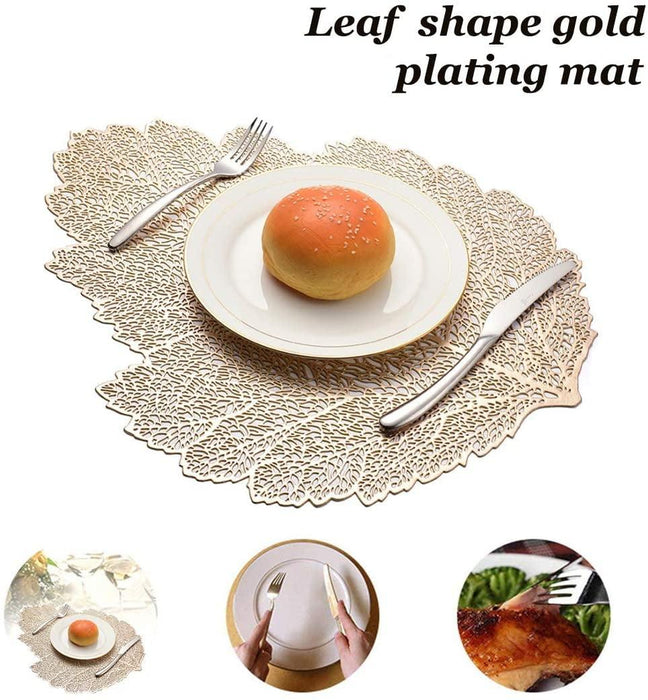 Golden Leaf Dining Placemat: Chic Table Guard & Decor Accent