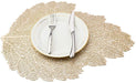 Elegant Gold Foil Leaf Pattern Table Mat: Stylish & Functional Dining Coaster