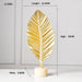 Golden Palm Leaves Retro Botanical Accent Piece