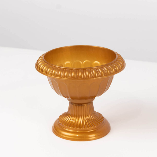 AliKopy 4-Pack Roman Style Gold Flower Pot Vases - 6" Classic Urn Plan