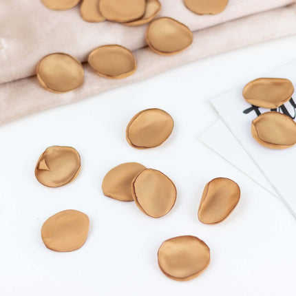 AliKopy 400-Pack Gold Matte Silk Rose Petals - Life-Like Round Confett