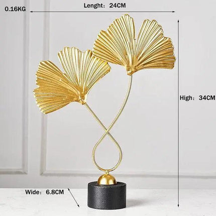 Personalized Vintage Ginkgo Leaf Metal Wall Art - Retro Chic Home Decoration