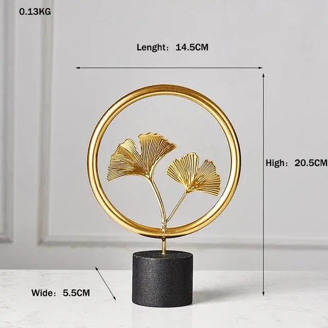Golden Ginkgo Leaf Metal Wall Art with Customization, Vintage Chic Style