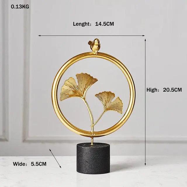 Golden Ginkgo Leaf Metal Wall Art Decoration, Vintage Style, Personalized Options, Fast Shipping