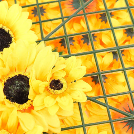 AliKopy 11 Sq Ft UV Protected Artificial Sunflower Wall Mat - 4 Panels