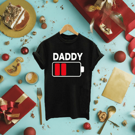 "DADDY Battery" Matching Round Neck Tee Set for Father & Son