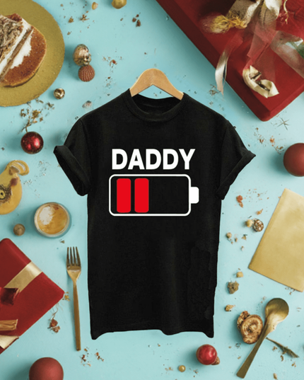 "DADDY Battery" Matching Round Neck Tee Set for Father & Son