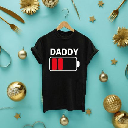 "DADDY Battery" Matching Round Neck Tee Set for Father & Son