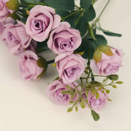 AliKopy 2 Pack 12" Lavender Lilac Faux Rose Bouquets - Realistic Desig