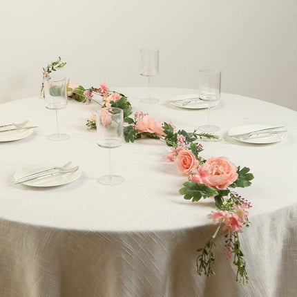 AliKopy 6ft Blush Silk Rose Peony Garland, Artificial Floral Vine
