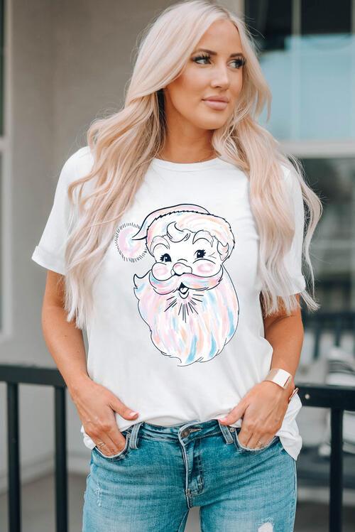 Casual Round Neck Short Sleeve Printed Tee