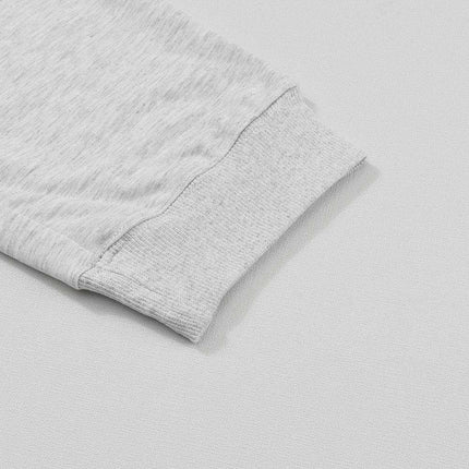 Trendy Gray Half-Zip Lounge Set with Stylish High-Waisted Pants