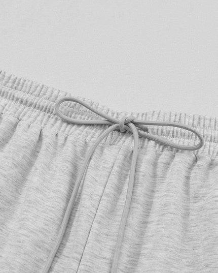 Trendy Gray Half-Zip Lounge Set with Stylish High-Waisted Pants