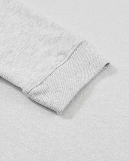 Trendy Gray Half-Zip Lounge Set with Stylish High-Waisted Pants