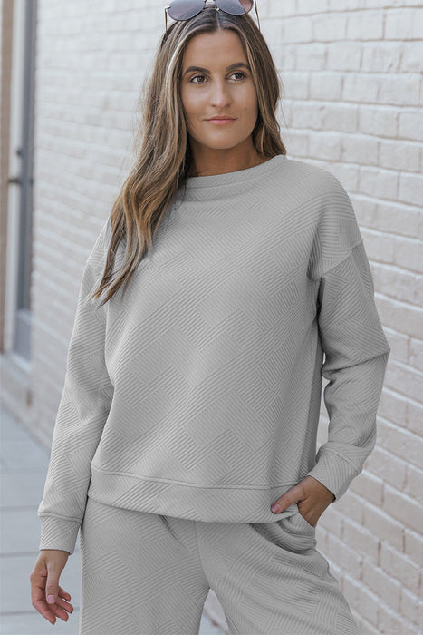 Relaxed Gray Textured 2-Piece Lounge Set