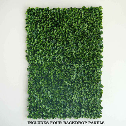 AliKopy 11 Sq ft Green Boxwood Hedge Wall Mat - 4 Durable Panels, UV-R
